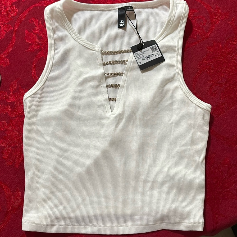 Rhinestone rodeo white top